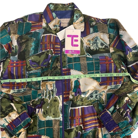 Oleg CassiniSize large lightweight jacket with beautiful pattern - Picture 2 of 5